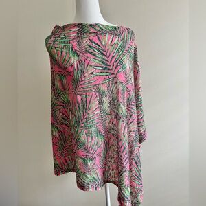 Tropical Palm Print Kaftan Swimsuit Coverup One Size Top It Off Resortwear